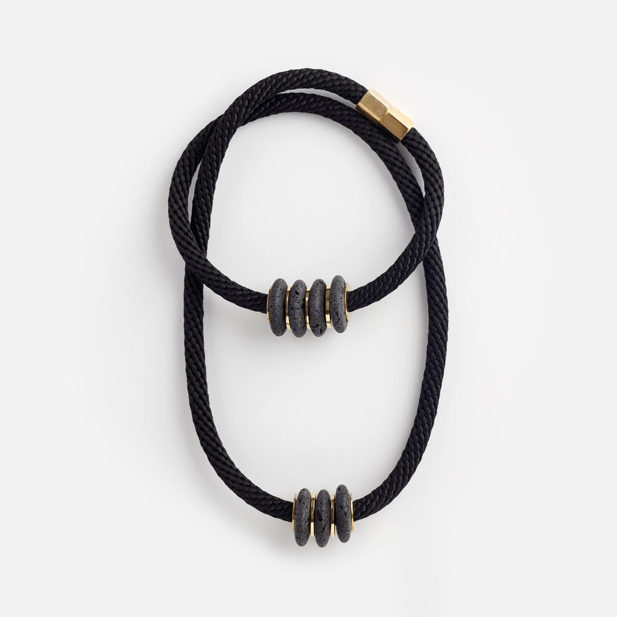 PICHULIK | Magma Necklace Rope, Brass and Lava Stone